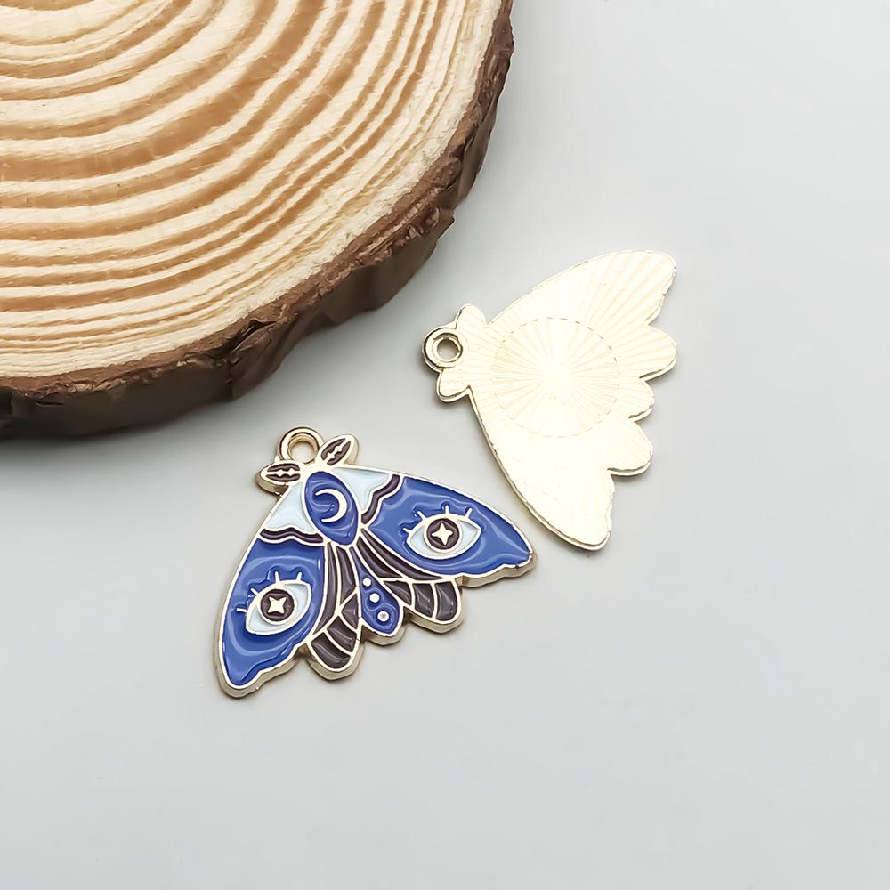 Colorful Enamel Alloy Butterfly & Leaf Pendant Charm for DIY Jewelry