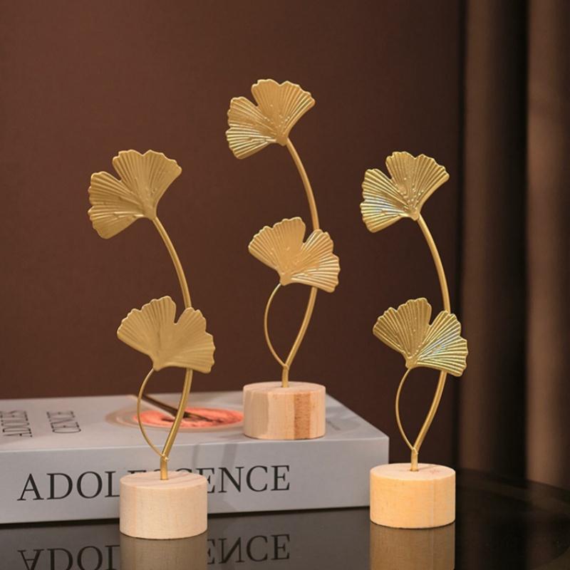 Metallhandwerk Kreatives Wohnzimmer Eingang Weinschrank Dekoration Eisen Ginkgoblatt Dekoration zum Ornament