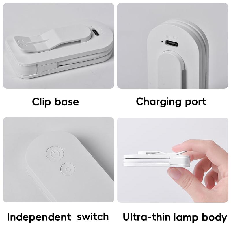 LED Clip-On Reading Light – Adjustable, Portable & USB Rechargeable Book Light for Night Reading