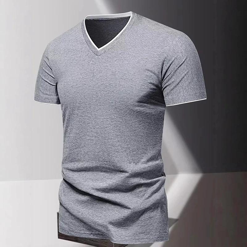 

Short Sleeved Men s T-shirt, Men s Sports and Leisure T-shirt, Trendy and Simple Solid Color Base Shirt XS сірий