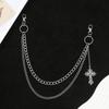 Personalized Metal Pants Chain with Cross Pendant - Hip Hop Rock Style Waist Accessory