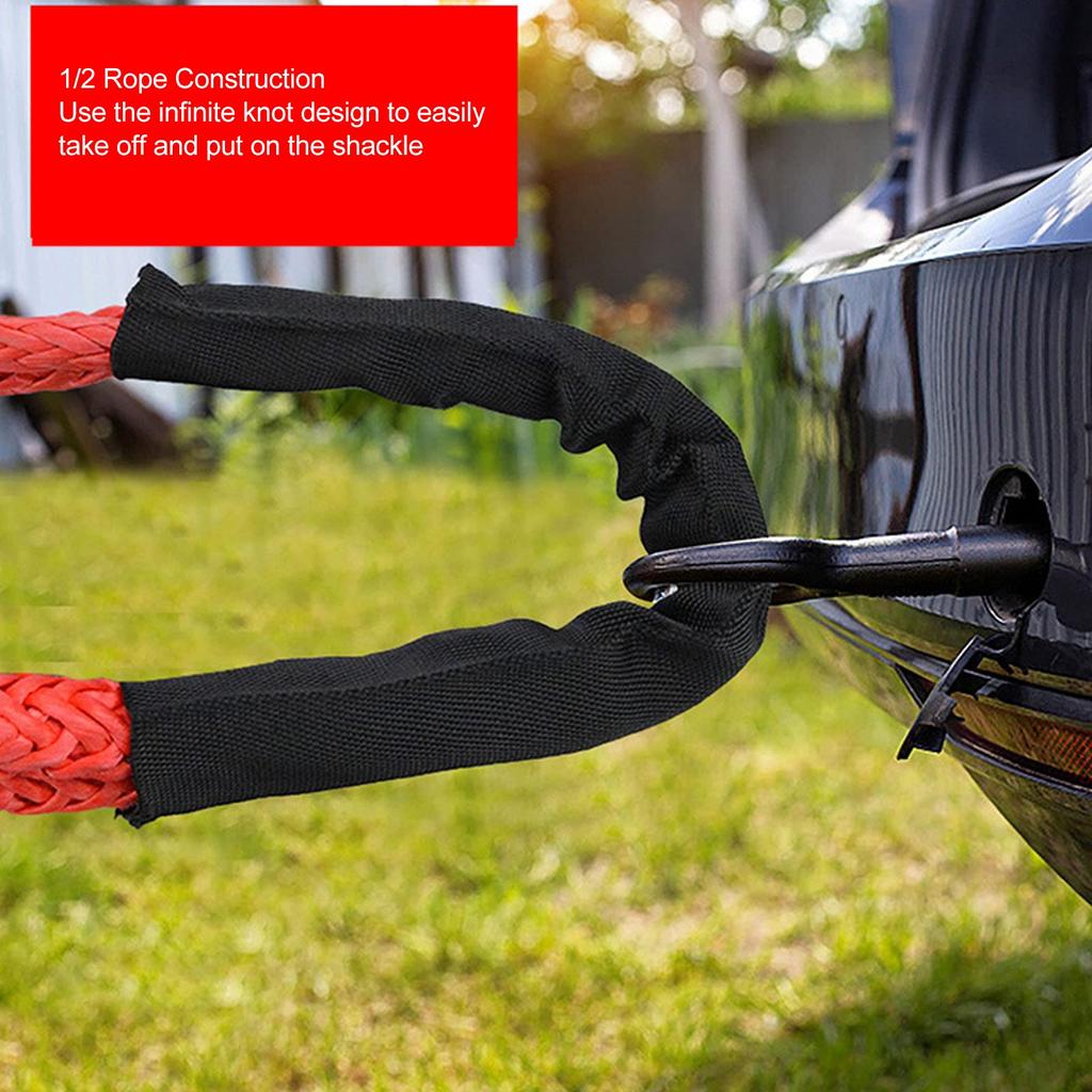 Recovery Winch Rope Set Aluminum Alloy Nylon Rope Soft Shackle Recovery Kit for Vehicle
