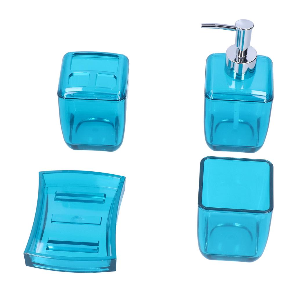 4-teiliges Badezimmerset Seifenspender Zahnbürstenhalter Waschbecher Seifenschale Badezimmerzubehör