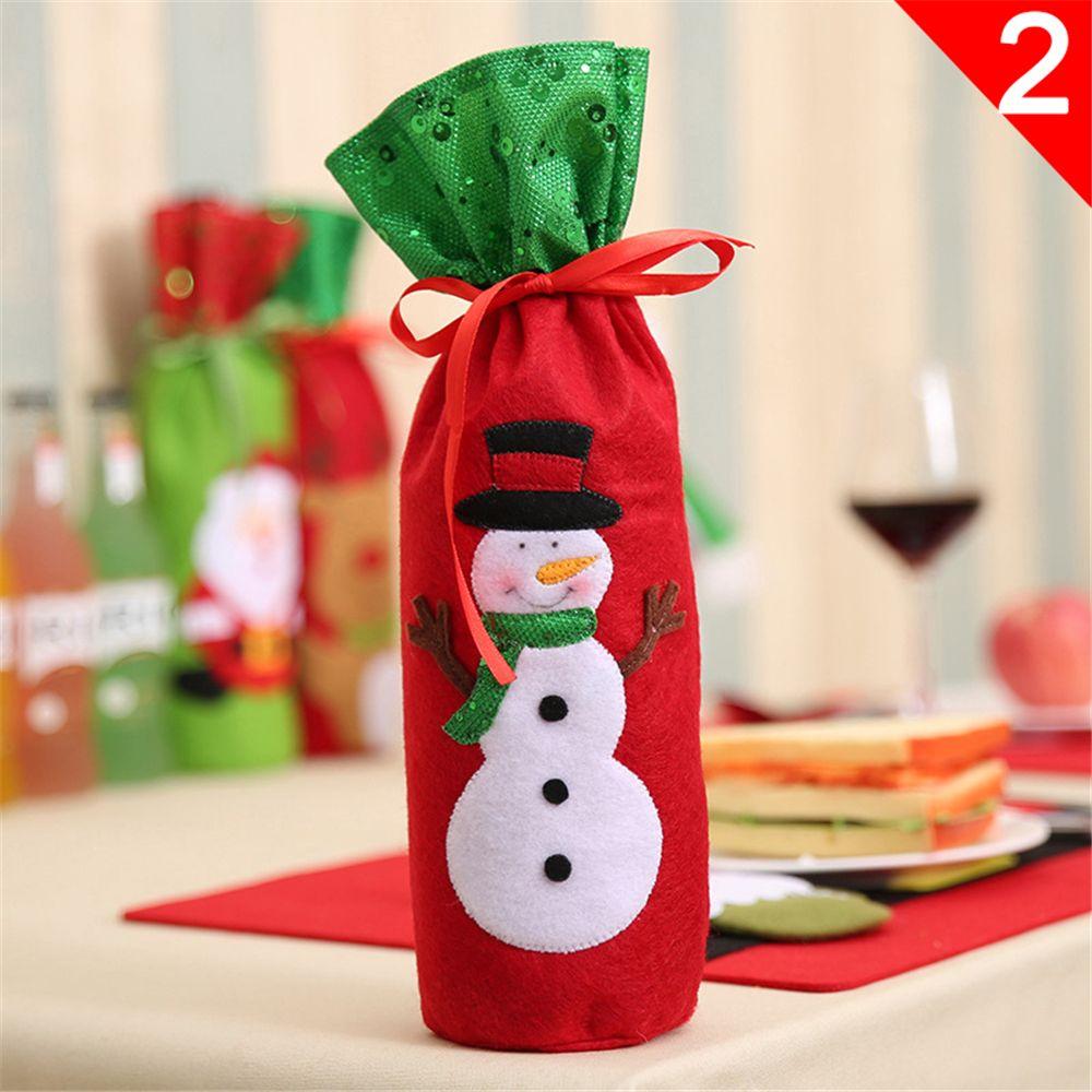 Bezaubernde Weihnachtsmann Rentier Weinflaschenhülle Tasche Tischdeko Champagnerverpackung Weihnachten