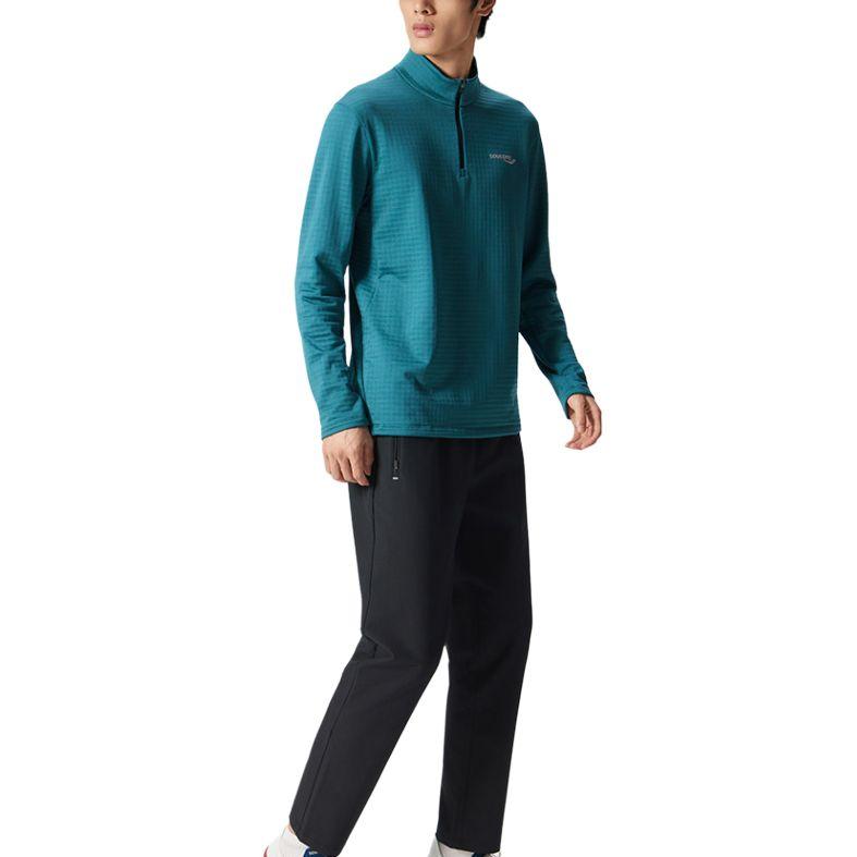 Men's Saucony T-Shirts Men's Coral Blue Stand Collar Moderate