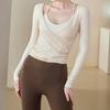 Women's Cross-Pleated Long Sleeve Yoga Top