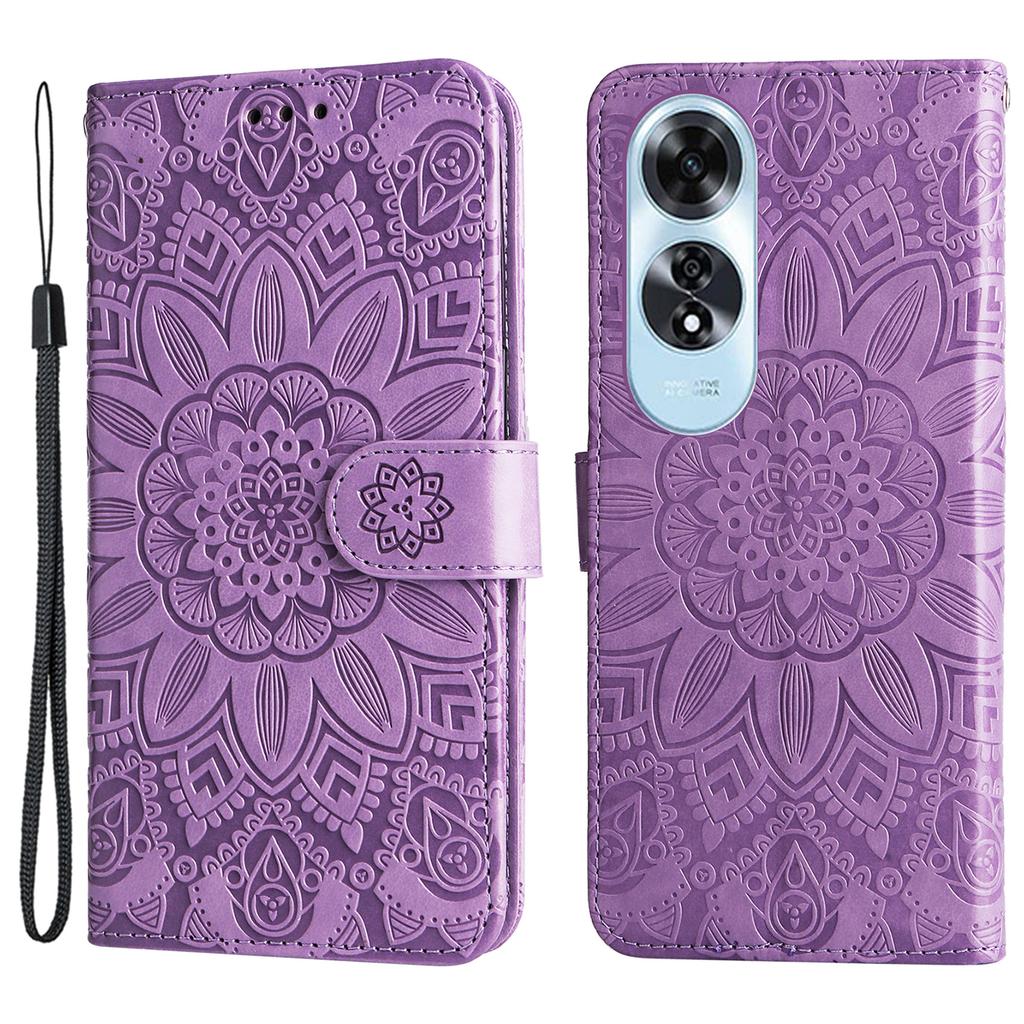 For Oppo A60 4G Case Sunflower Leather Flip Cover Card Holder Stand Cell Accessories