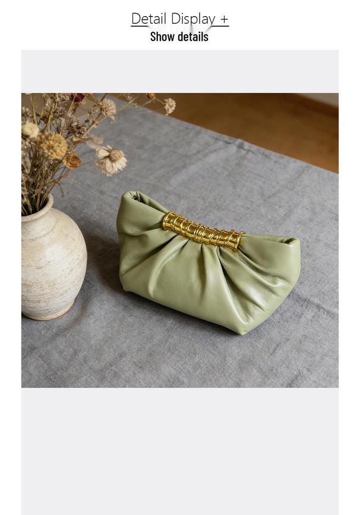 Leia Pleated Metal Dumpling Bag - Luxury Evening Shoulder Bag for Women