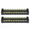 2Pcs Terminal Strip TB Fixed Large Current Dual Row Wire Barrier Block Terminal Strip with Transparent Cover 600V 35A