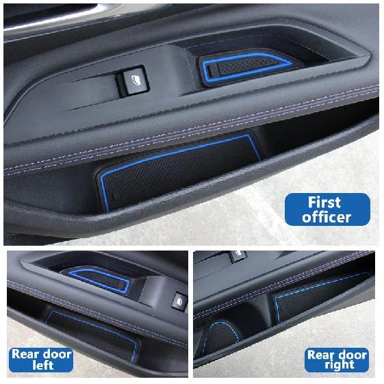 Silica Gel Car Gate Slot Cup Pad Door Groove Mats Anti-Slip Pad For Peugeot 3008 5008 GT 2016 2017 2018 2019 2020 2021 2022 2023