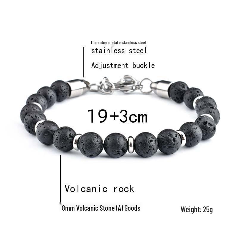 Stainless Steel Men s Adjustable 8mm Tiger Eye Bead Bracelet