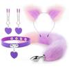 Anal Sex Toys Fox Tail Butt Plug Sexy Plush Cat Ear Headband With Bells Necklace Set Massage Sex Toys For Women Couples Cosplay