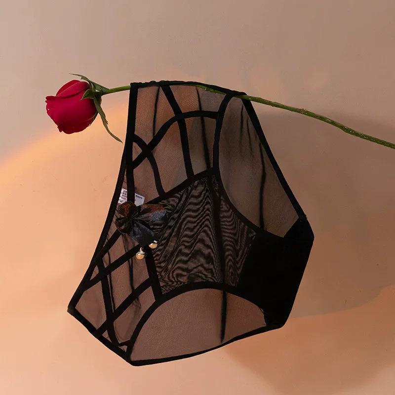 Summer Breathable Quick-Drying Seamless Women'S Briefs Low-Rise Girl Pure Desire Hollow Sexy Lace Panties Women