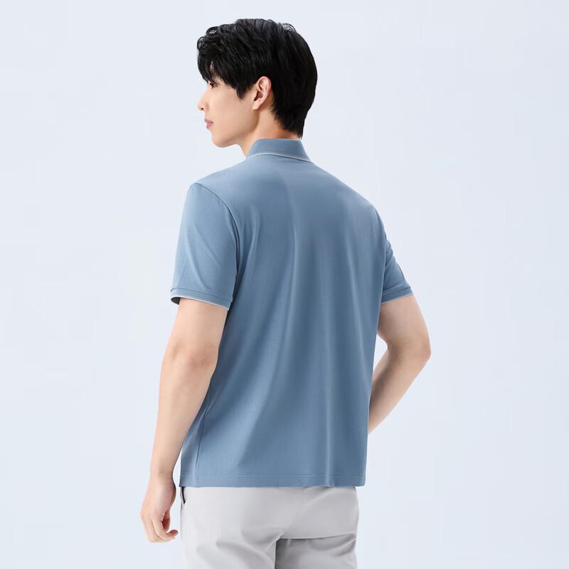 QiPai Men's Short-Sleeve Polo Shirt with Non-Deforming Collar