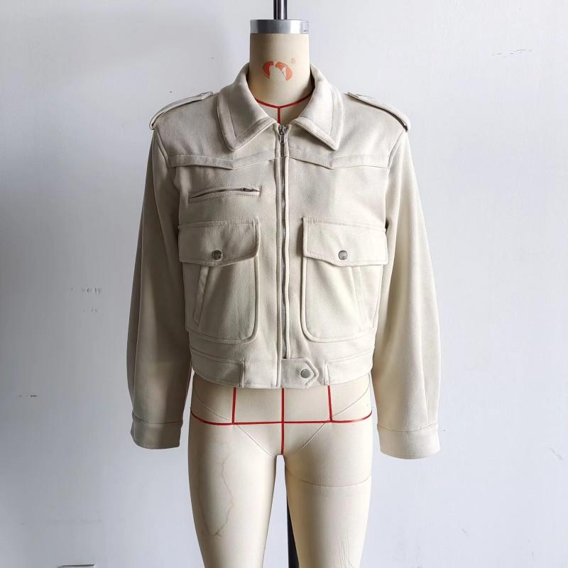 Womens Oversized Suede-Like Jacket With Notched Collar Streetwear Loose Fit Long Sleeve Cardigan Outerwear