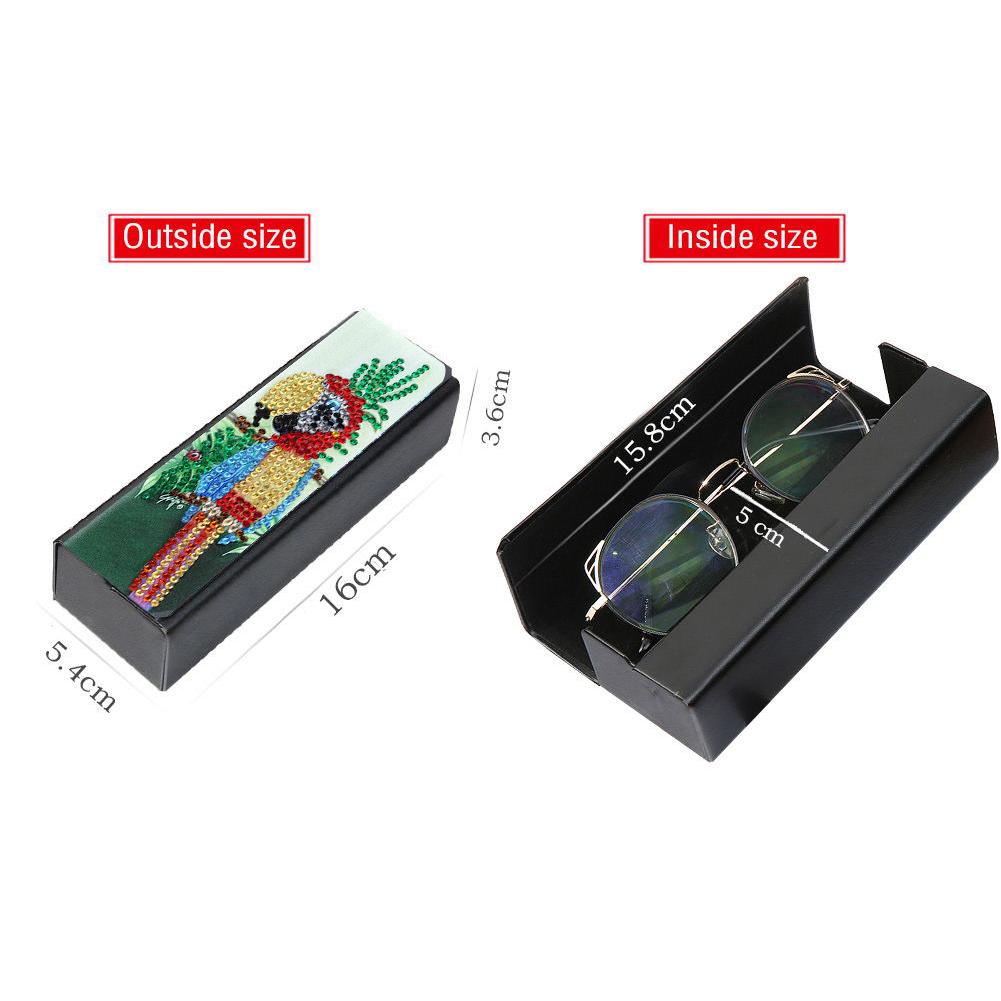 

DIY Diamond Painting Leather Myopia Glasses Box Flower Animal Mosaic Kit Drawing Picture Handmade Set Sunglasses Storage Case