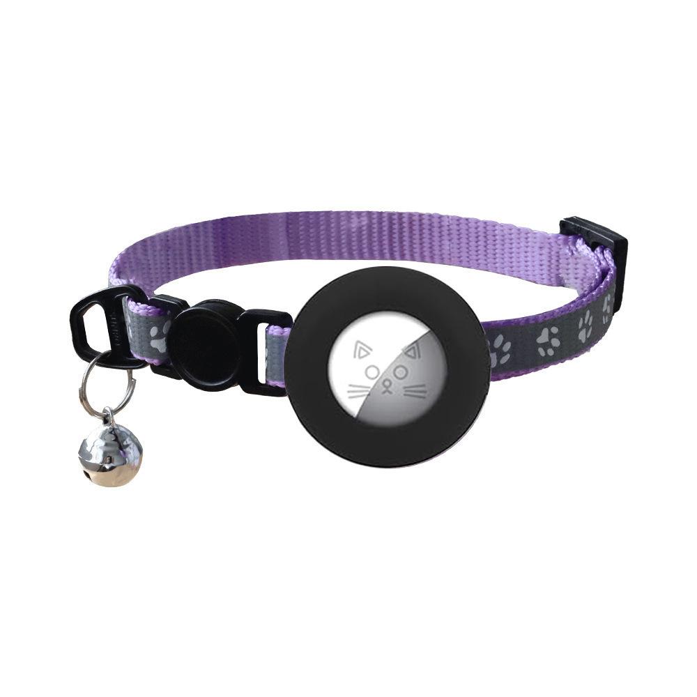 For Airtag Protective Case Cat Collar with Adjustable Night Reflection Kitten Collar with Bell for Cats Dog Puppy Without Airtag