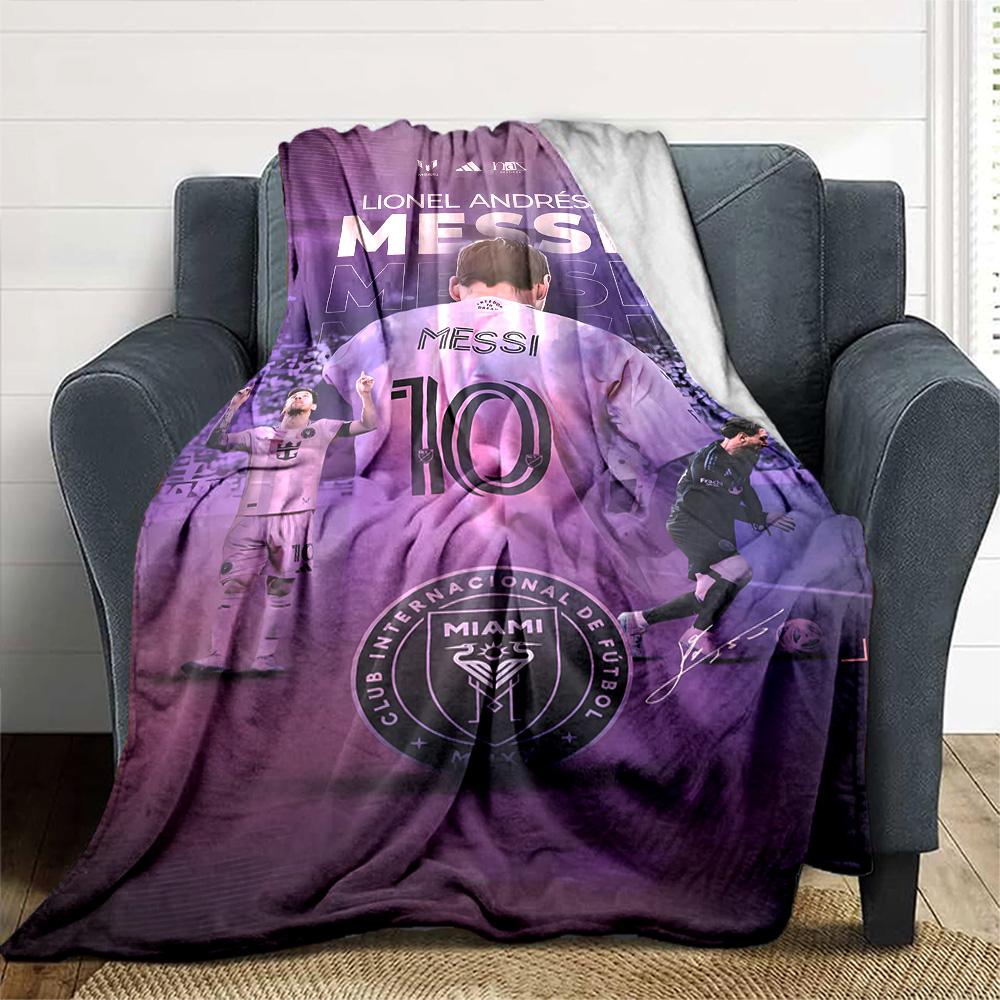 Messi's Legacy Soccer Blanket Comfortable Suitable for Office Bedding Bed for All Occasions Playful Design Suitable for Gifting Relatives and Friends