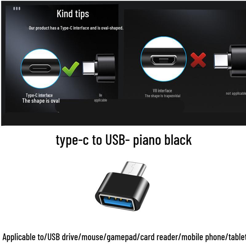 USB To Type-C OTG Adapter for Android Devices, U Disk, Phones, Tablets, and Computers
