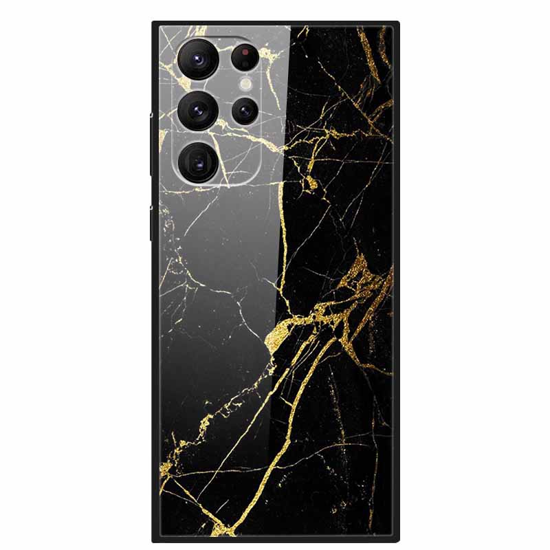 Gehärtetes Glas Cover Für Samsung S23 Ultra 5G Hülle S 23 Luxus Hartes Funda für Samsung Galaxy S23 Plus Ultra 5G Bemaltes Coque S23