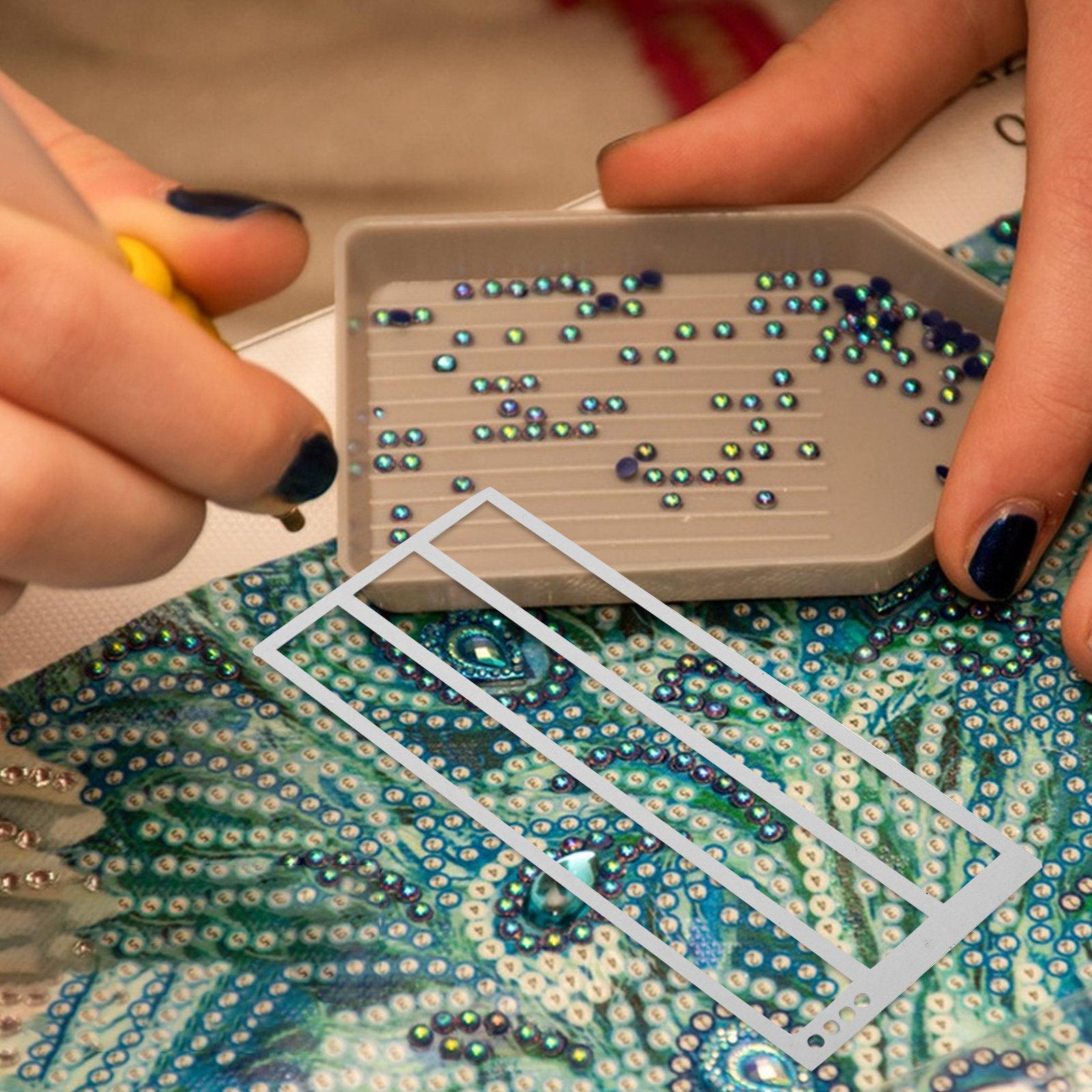 

4Pcs Diamond Art Ruler Stainless Steel Nano Coated for Precise Drill Alignment DIY Rhinestone Painting Tools Diamond Dot 10X4.2X0.1CM