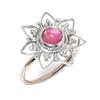 Natural Pink Tourmaline Gemstone 925 Sterling Silver Filigree Ring Size  5.5 US