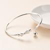 S999 Full Silver Youth Bow Bell Bracelet Bracelet Bracelet with Minimalist and Unique Design Feeling Silver Bracelet