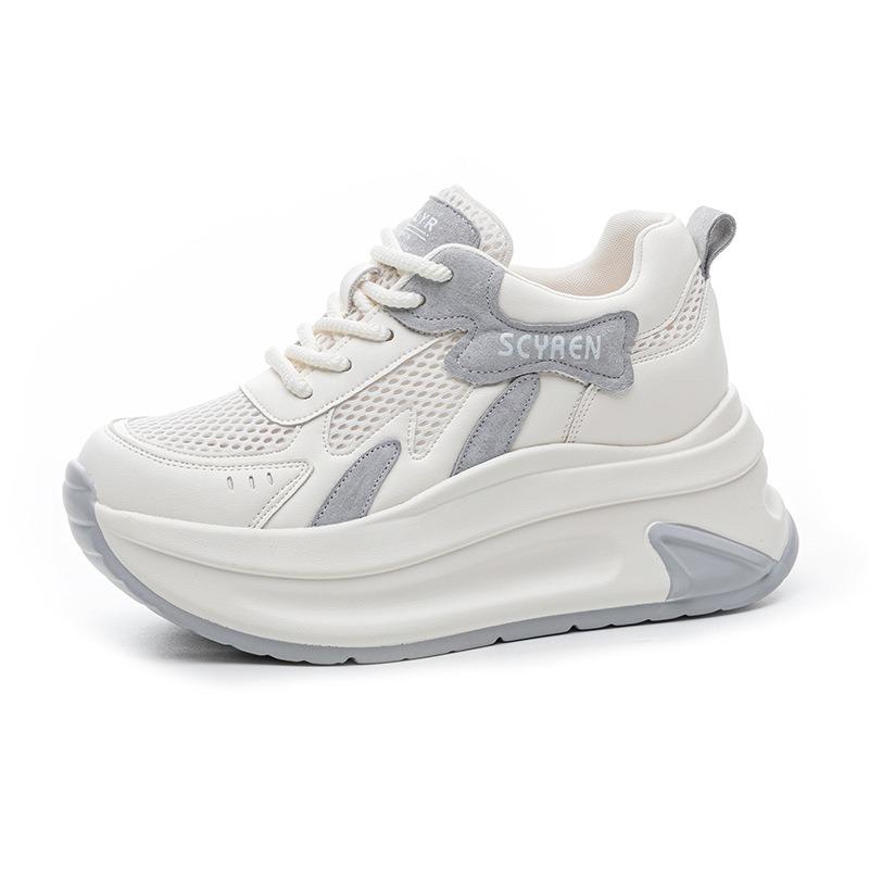 Kleiner Mann dicke Sohle höhenverstellend Damen neue kleine weiße Schuhe lässige Mode vielseitig atmungsaktiv Sport Damenschuhe