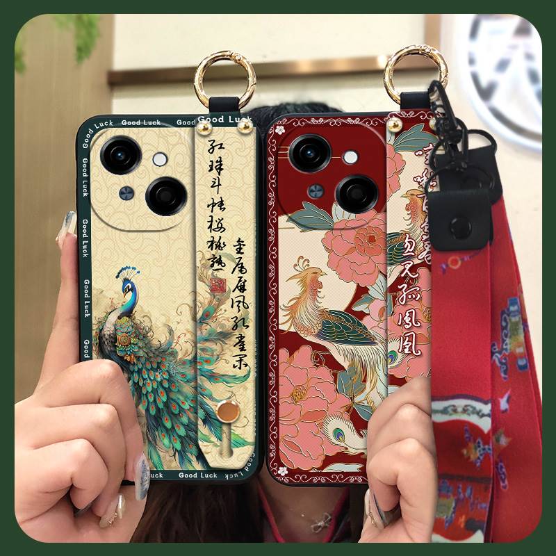 Dirt-resistant Wrist Strap Phone Case For Tecno POP9 4G/Spark GO 1/KL4 Anti-knock Anti-dust Soft case Durable Lanyard