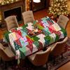 Christmas Tablecloth, Christmas Tree Reindeer Elk Snowman Pattern, Vintage Bohemian, Coffee Table Cover