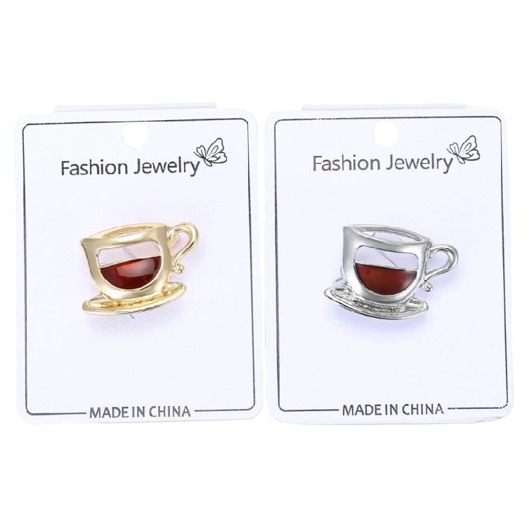 Decorative Openwork Designs Cafe Cup Brooch Versatile Gift for Friend Family Statement Clothing Accessories Accessory