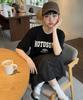 Nasyujeueol Simple School Font Oversized Short Sleeve T-Shirt 4 Colors