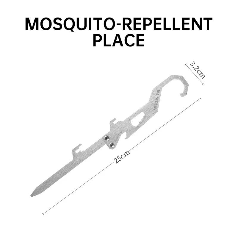 Outdoor Summer Anti-mosquito Ground Insert Multi-functional Bottle Opener Measuring Scale Stainless Steel Mosquito Coil Holder белый