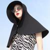 Portable Neck Guard Shawl Sun Hat Face-covering Fisherman Hat with Snap Button Sunscreen Surprise Gift for Girlfriend