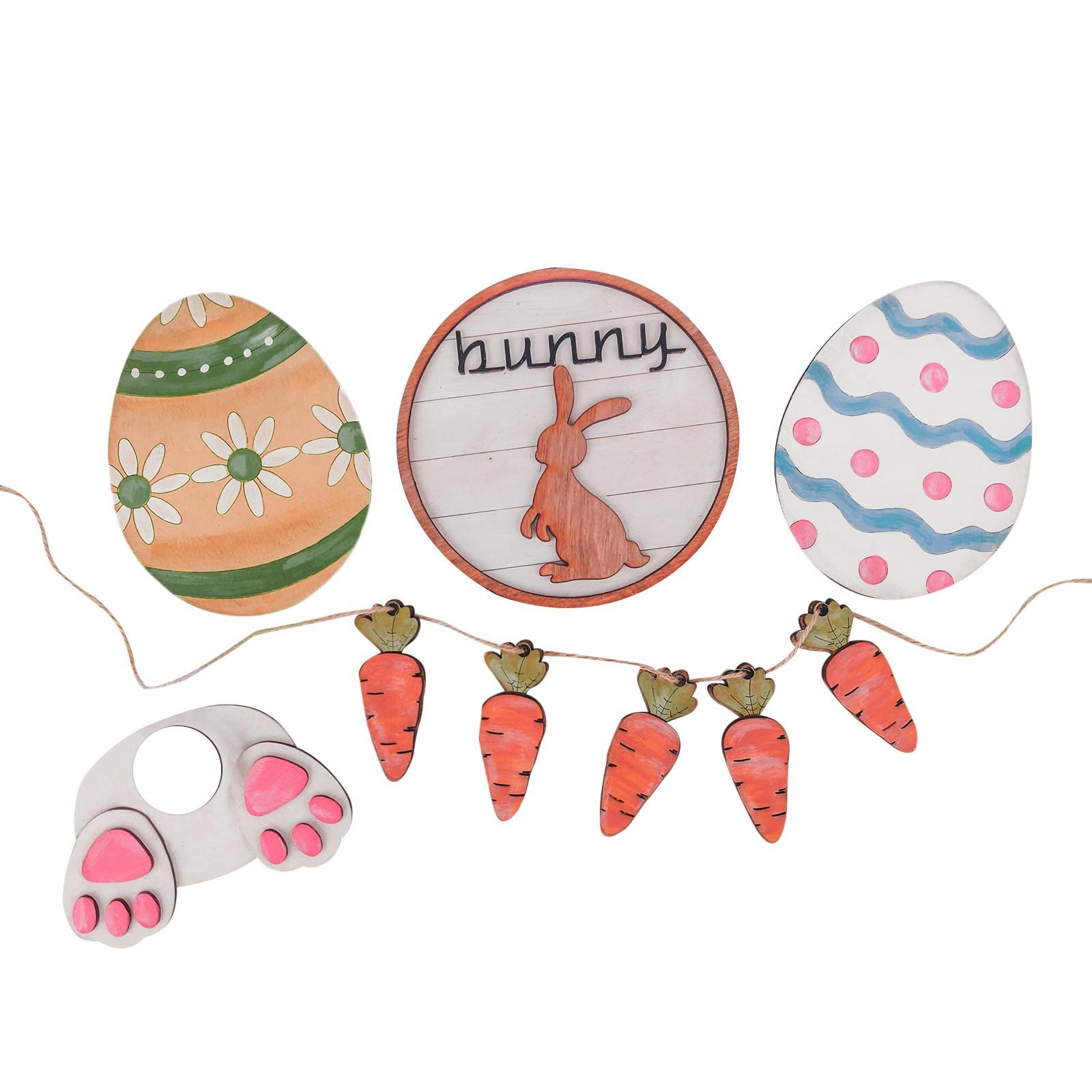 

Набір із 9 великодніх багатоярусних підставок Декорації Дерев яні таблички Великодні багатоярусні підставки Декор для дому