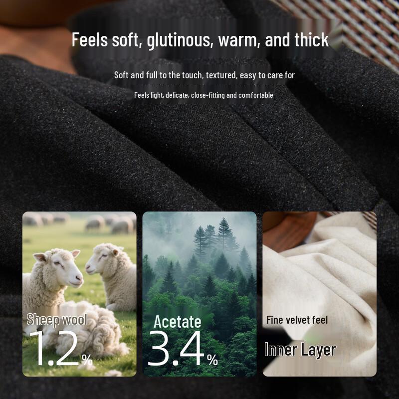 Yiyang Women's Acetate Wool Draped Wide-Leg Trousers