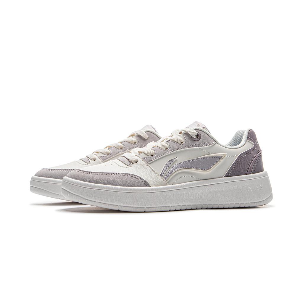 New LiNing Yuanbao V3 Anti Slip Wear Resistant Low Top Skateboard Shoes Women's White Purple AGCV108-1