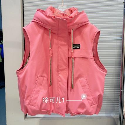 New trendy brand down vest women's functional wind tooling vest fashion trend white duck down vest