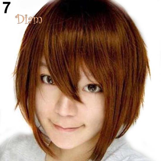 Tenfyer Men's Fashion Short Wig Cosplay Party Costume Straight Wigs Full Wig Gift