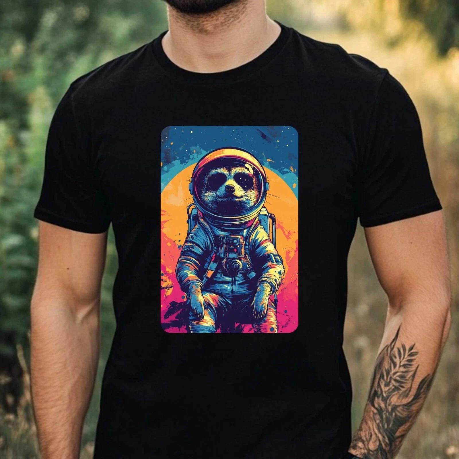 T-Shirt Herren Erdmännchen als Astronaut Motiv Baumwolle Größe XS bis 5XL XXXL