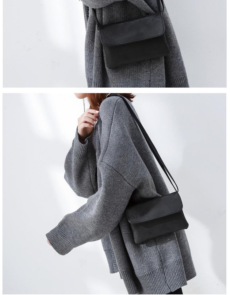 Dámská nubuková jednobarevná crossbody taška na telefon - Japonský a korejský styl mini taška přes rameno