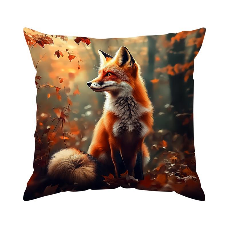 Fox Cushions Pillowcase Printed 100% Polyester 45X45Cm Throw Pillow Covers Decorative Sofa Cushion Pillowslip Home Decor