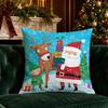 Christmas Cute Cartoon Pillow Covers Pattern Cushion Cover Suitable for Sofa Bedroom Car Pillow Cover