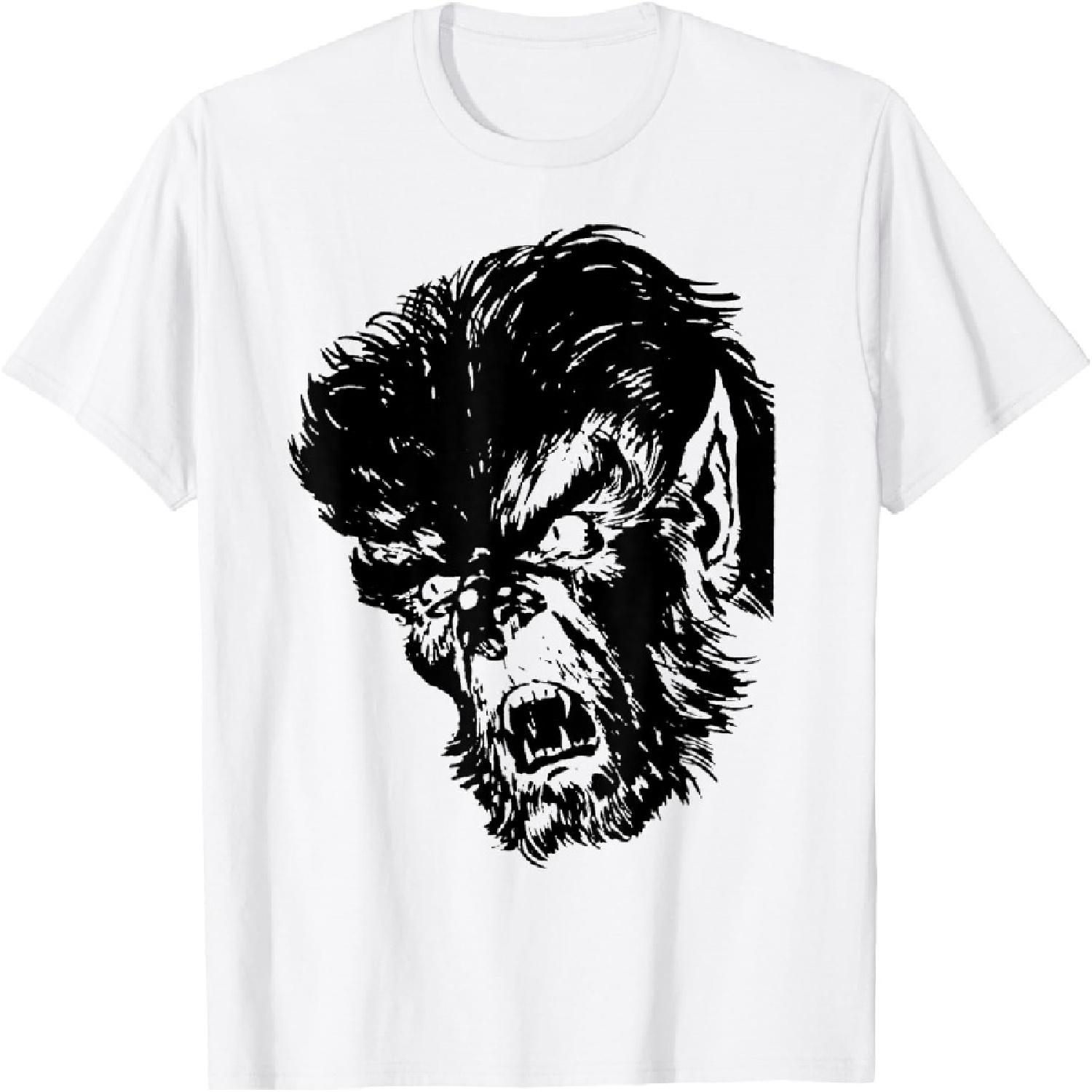 Classic Monster Horror Comic Book Horror Movie Werewolf T-Shirt XXXXXL белый
