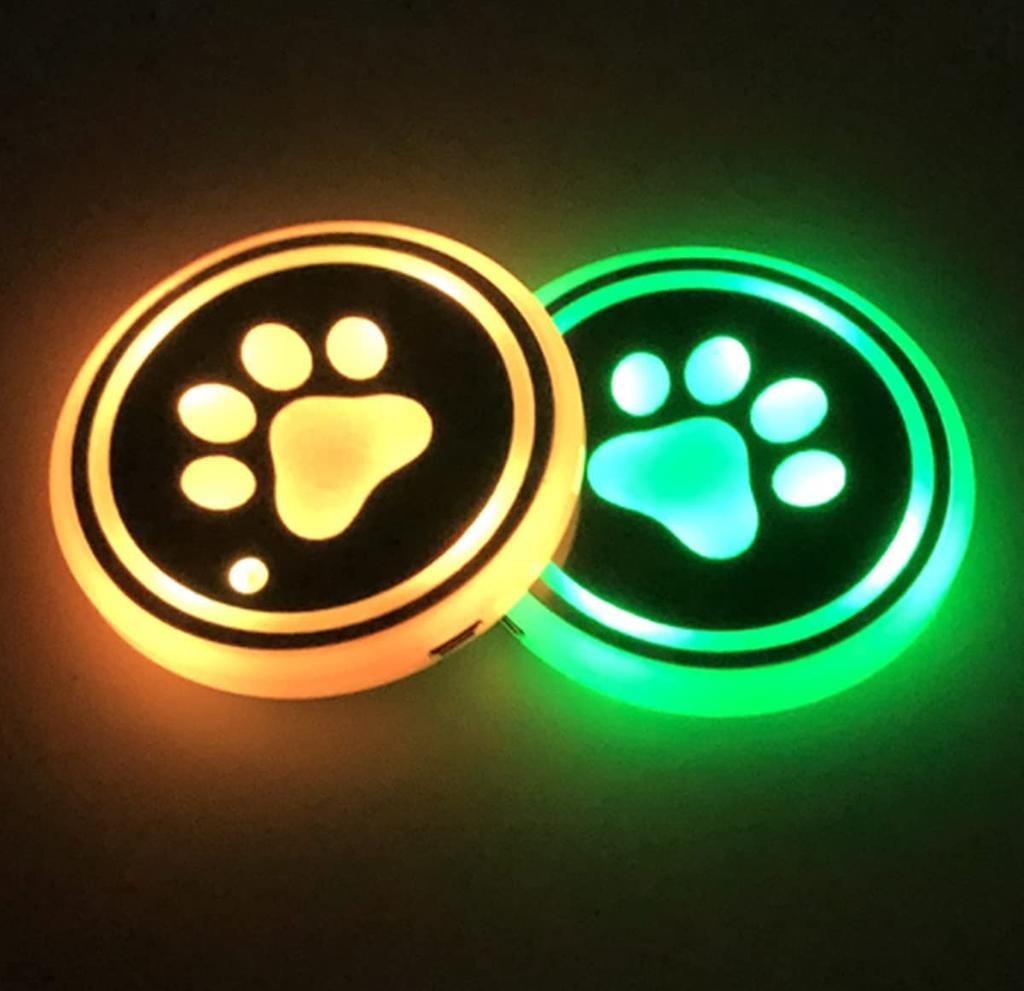 Zhonghua LED Coaster, 2 Pack Car Cup Lamp Holder, Beauty LED Coaster Lamp Holder