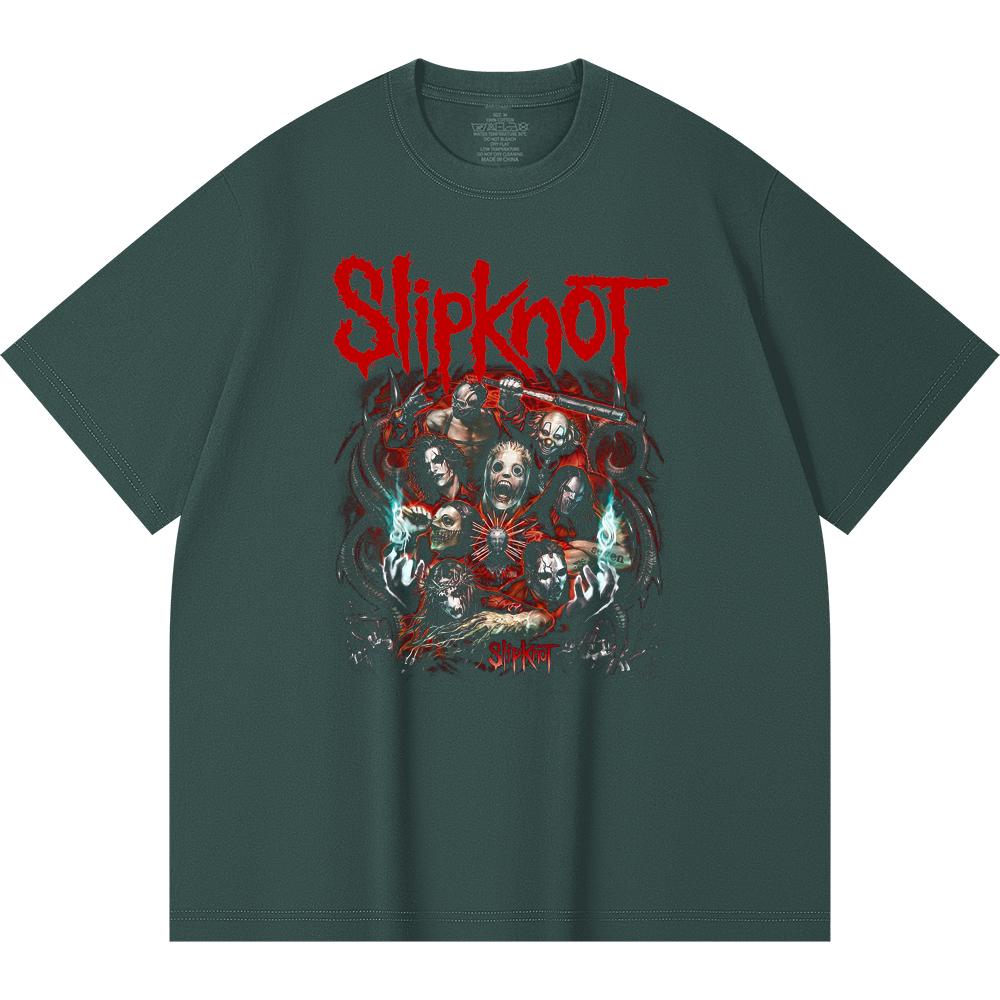 230 Gsm 100% Katoen Heavy Metal T-shirt Rockband Populaire Muziek Print Unisex Zwaar Katoen T-shirt