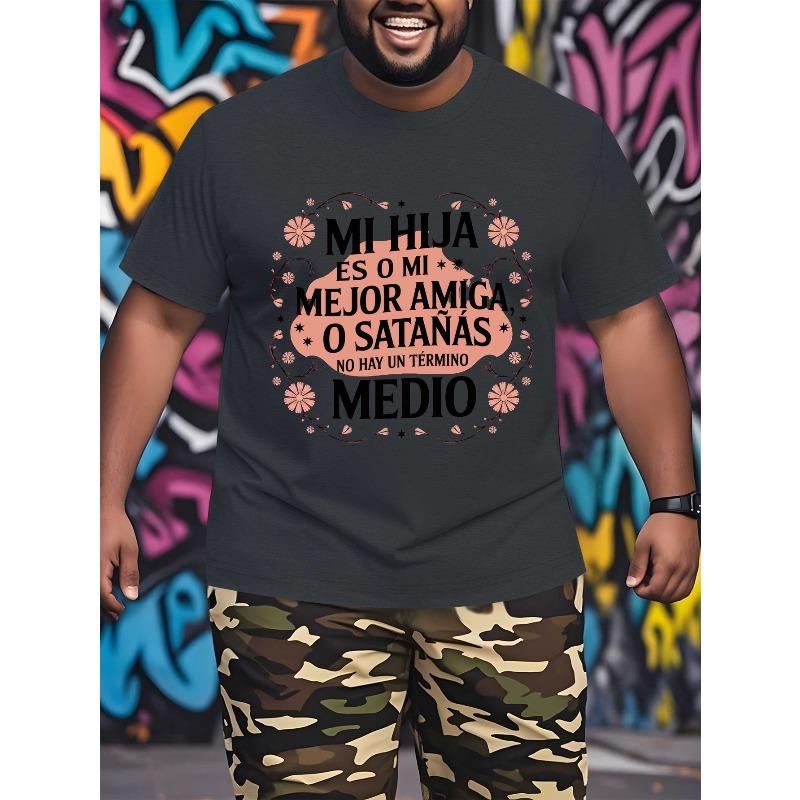 

Spanish Daughter Friend Poster Crinkle Plus Size Men s T-Shirt, PLUS SIZE 4XL чорний