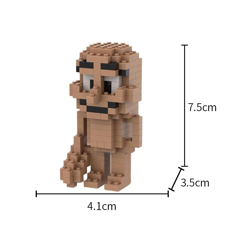 Hot Tungtungsahur Micro Particle Building Block Toy Blind Box Wooden Stick Hand Model Puzzle Assembly Children's Toy
