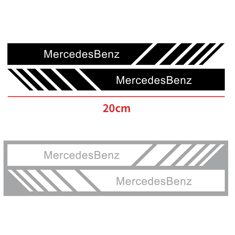 2PCS Car Rearview Mirror Decor Sticker Vinyl Auto Emblem Body Window Decal For Mercedes Benz AMG W124 W202 W203 W211 W212 W220