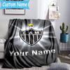 Custom Name Atletico Mineiro Flannel Blanket, Use for Birthday/Holiday Gift, Soft Blanket for Sofa/Bed/Camping/Office, Home Decor